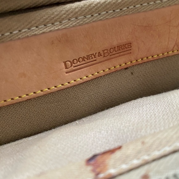 Dooney & Bourke VTG Canvas & Leather DB Monogram Bag  (Broken Zipper Pull) - Picture 12 of 15